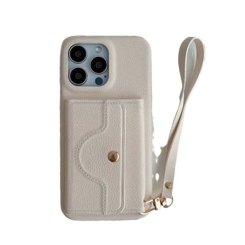 🔥Beskyttende rosa telefondeksel med speil og håndleddsstropp