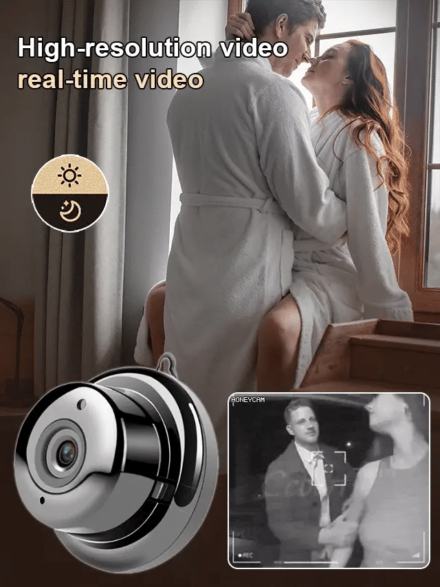 📸  1080P trådløst minikamera på størrelse med en mynt, kan monteres hvor som helst, fjernovervåking i sanntid via smarttelefon.
