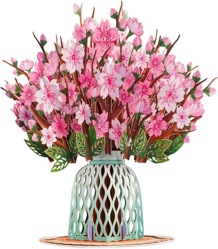 💌 Eksklusivt for Valentinsdagen: Pop-up-kort med 3D-kirsebærblomst – Det ultimate minnet for kortelskere ❤️
