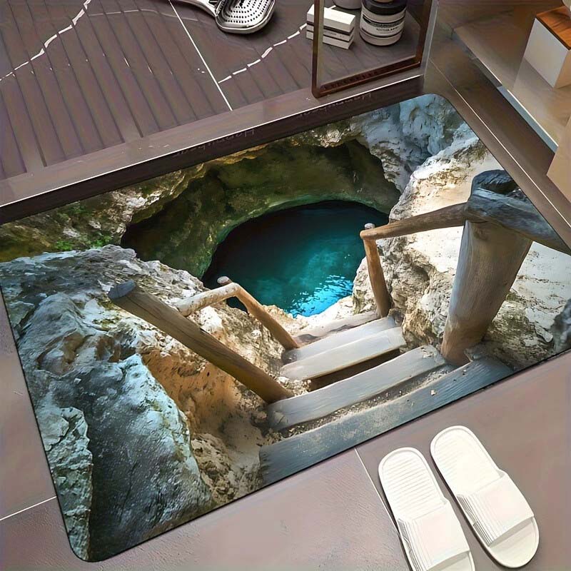 Optisk illusjonsmønster sklisikker dørmatte