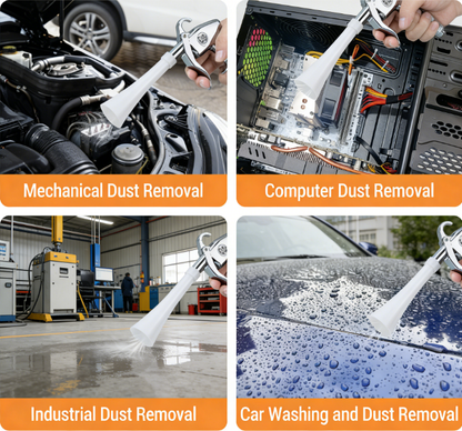 Tornado rengjøringspistol - 2-i-1 luftblåsepistol med børste