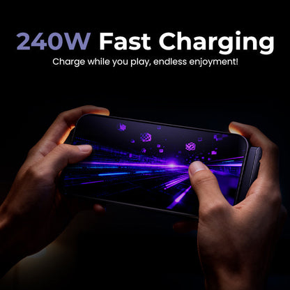⚡240 W hurtigladekabel med integrert usynlig stativ — innebygd telefonholder