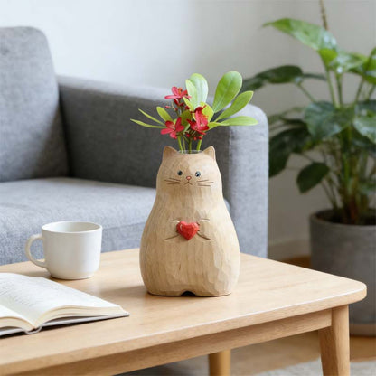 Kattevase med hjertemønster