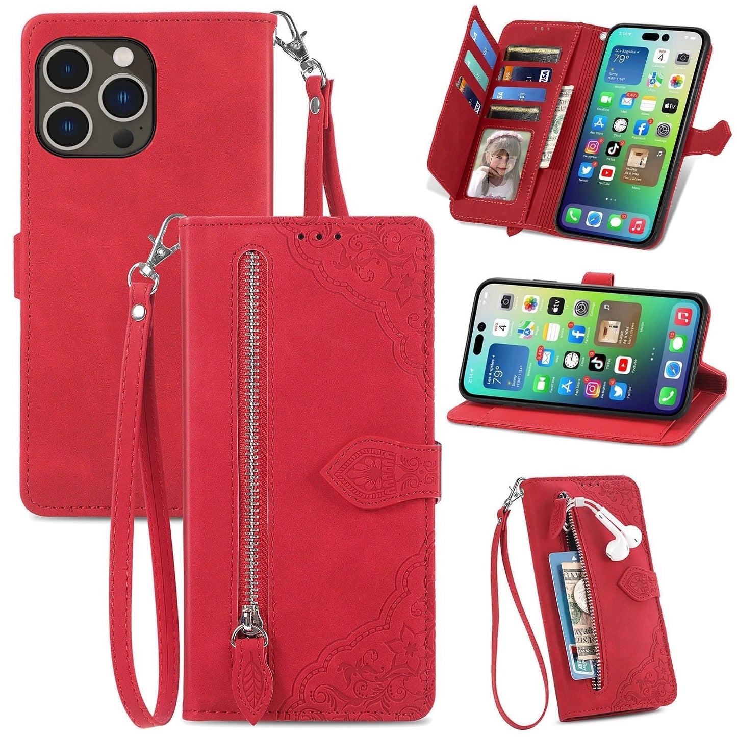 Allsidig Elegance Wallet Flip-etui for iPhone