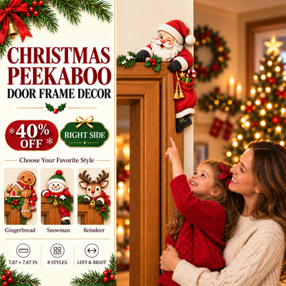 Julepynt til hjørnet av dørkarmen
