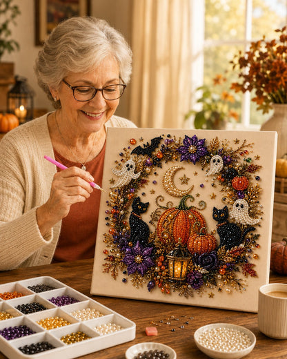 🔥 Siste dag med 49 % rabatt – 👻✨ Halloween-perlekunst-DIY-sett – Forvandle små perler til skummel-søt magi (📦Kjøp 2, få gratis frakt)