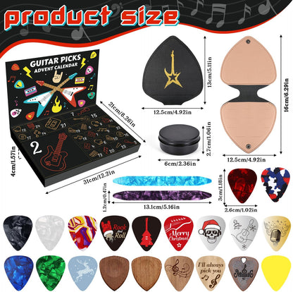 🔥SISTE DAG 49 % RABATT – 🎸Gitarrplekter-adventskalender 2025🎁