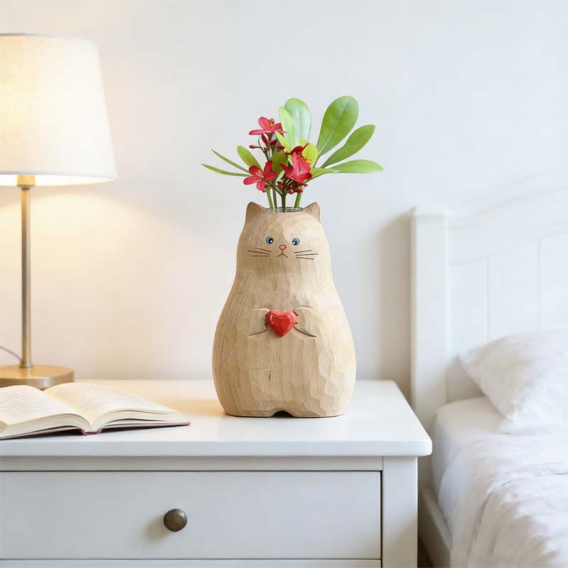 Kattevase med hjertemønster