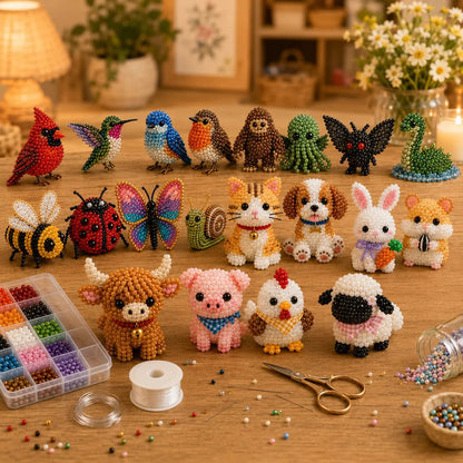 🧵✨ Lite DIY-sett med 3D-perledyr