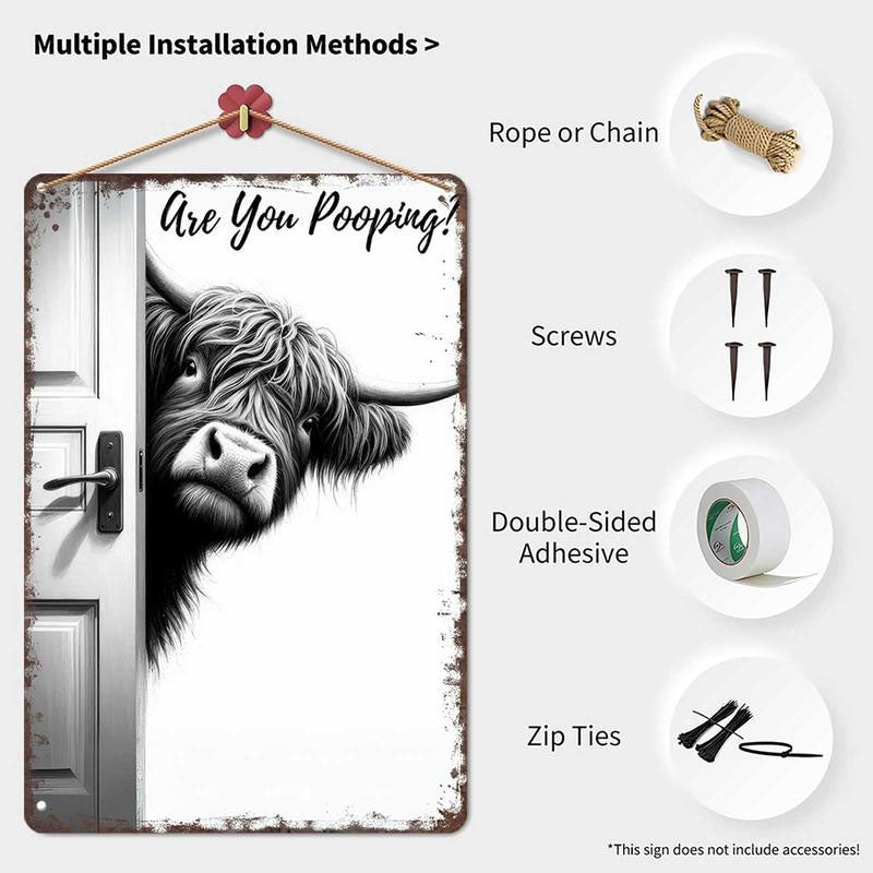 🐄Retro veggdekor med høylandsokse