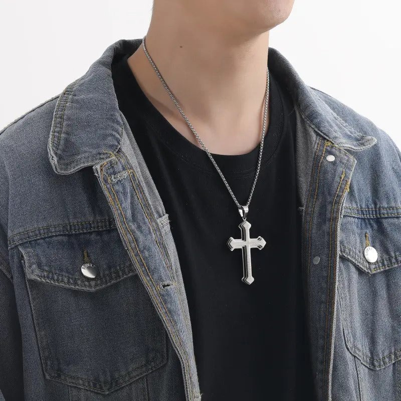✝️ Halskjede med kors og Fadervår
