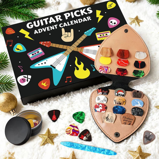 🔥SISTE DAG 49 % RABATT – 🎸Gitarrplekter-adventskalender 2025🎁
