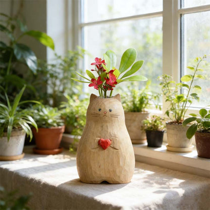 Kattevase med hjertemønster