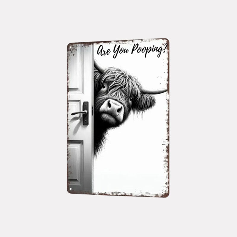 🐄Retro veggdekor med høylandsokse