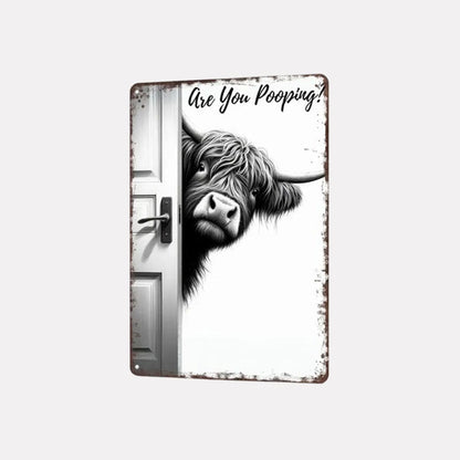 🐄Retro veggdekor med høylandsokse