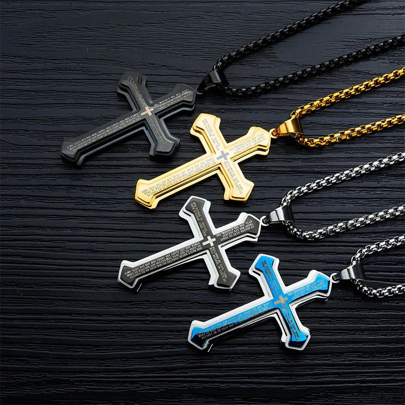 ✝️ Halskjede med kors og Fadervår