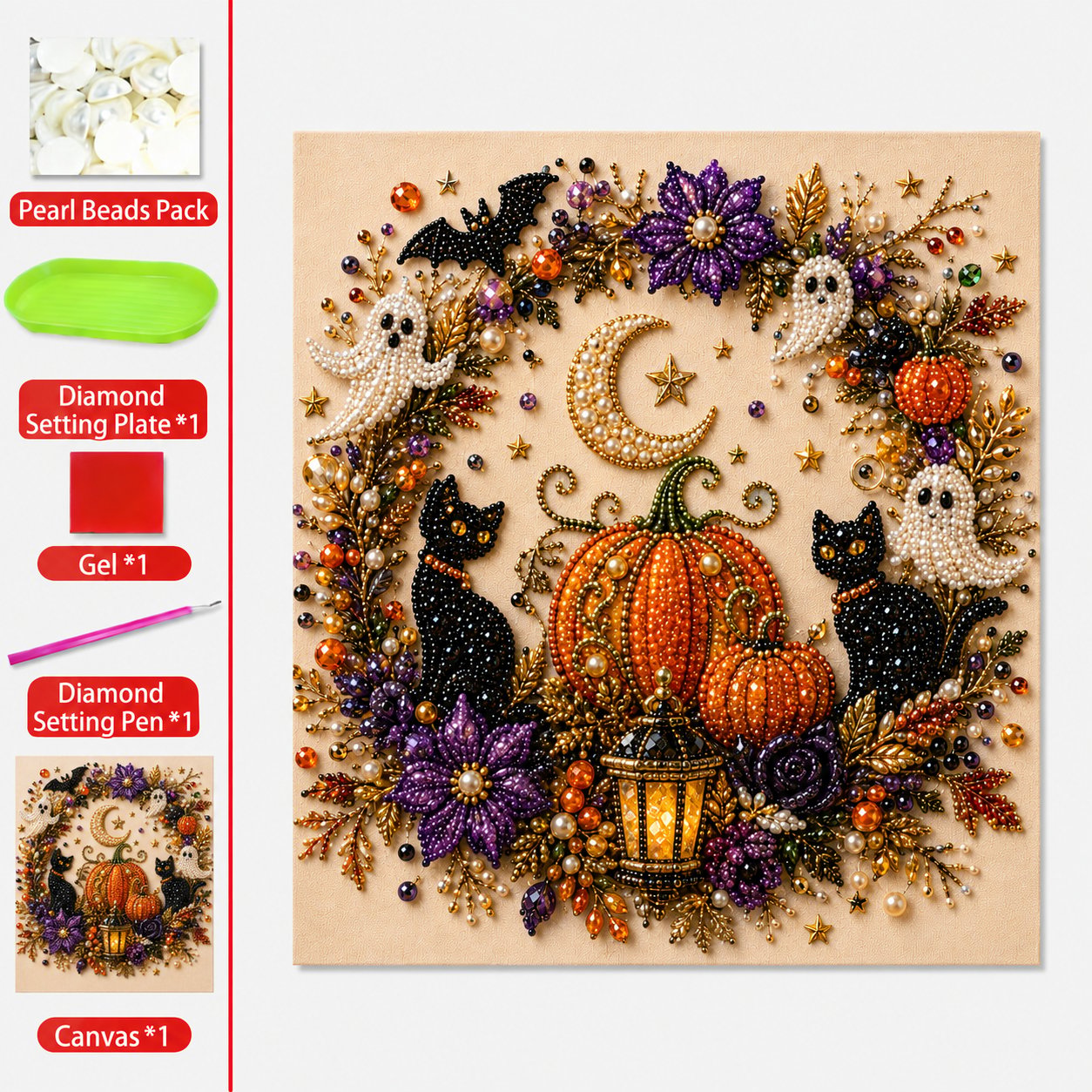 🔥 Siste dag med 49 % rabatt – 👻✨ Halloween-perlekunst-DIY-sett – Forvandle små perler til skummel-søt magi (📦Kjøp 2, få gratis frakt)