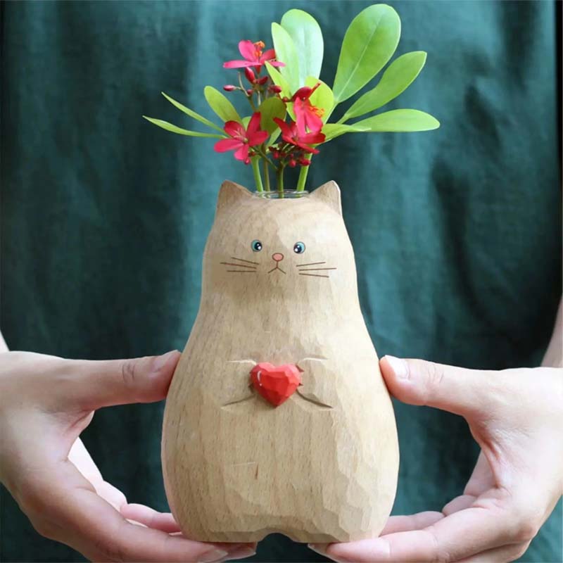 Kattevase med hjertemønster