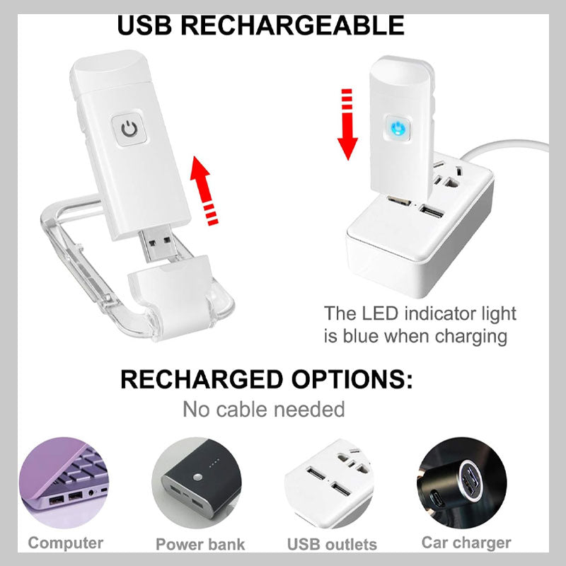 USB-lading Clip-on leselampe