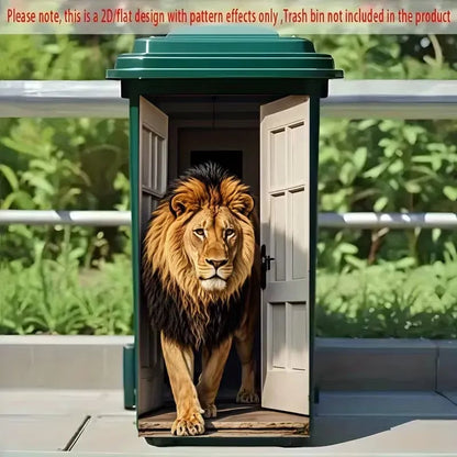 🦒🐯Kreativt søppelbøtteklistremerke med fargerik tegneserie✨