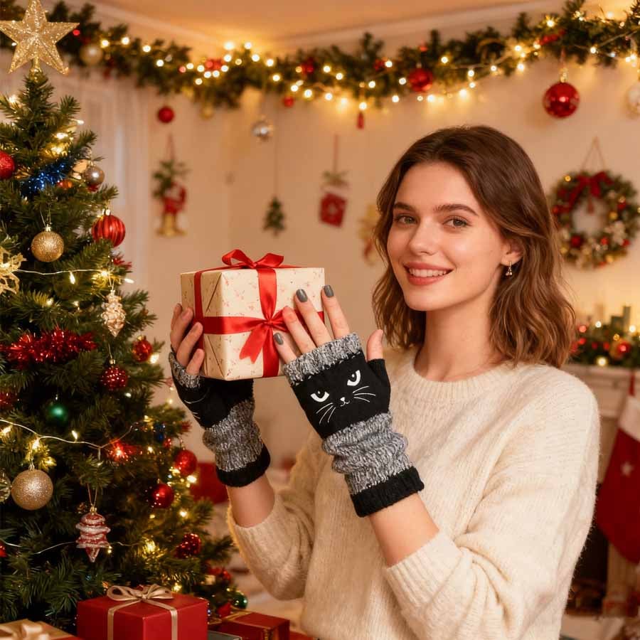 🐱✨Sjarmerende kattevotter: Din beste vinterkompanjong for hverdagen og eventyr!✨🧤