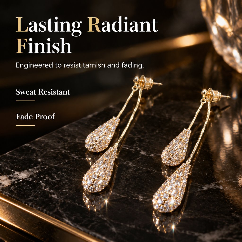 💎Elegante zirkon-øreringer med toveis dråpeformet dusk for kvinner