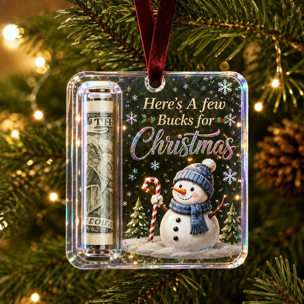 💵🎄 Julepynt – gjør kontanter til en juleoverraskelse (2 stk.)