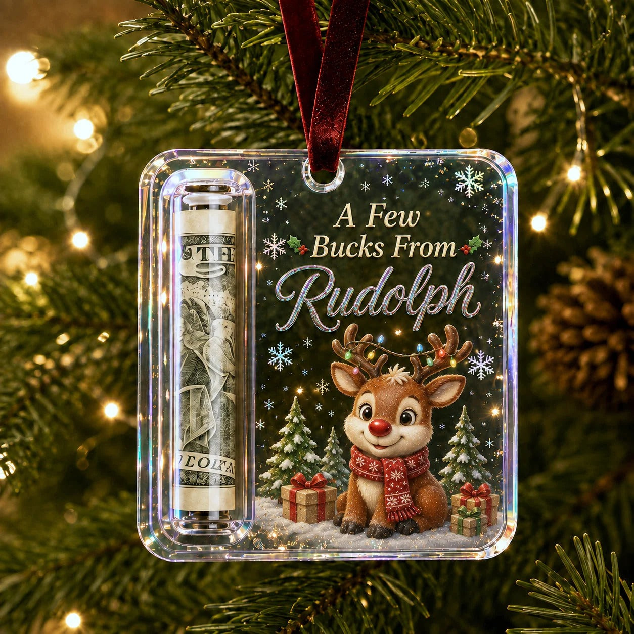 💵🎄 Julepynt – gjør kontanter til en juleoverraskelse (2 stk.)