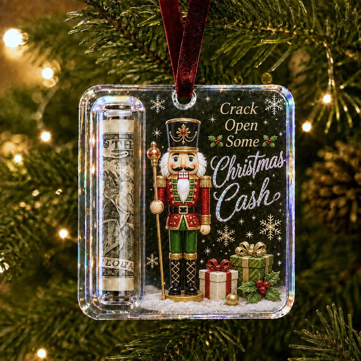 💵🎄 Julepynt – gjør kontanter til en juleoverraskelse (2 stk.)