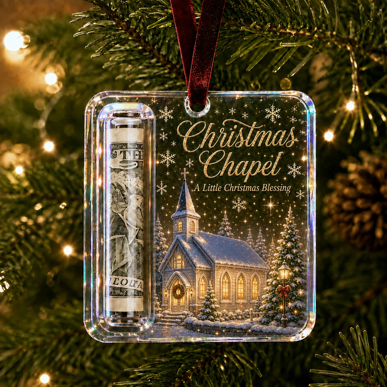 💵🎄 Julepynt – gjør kontanter til en juleoverraskelse (2 stk.)
