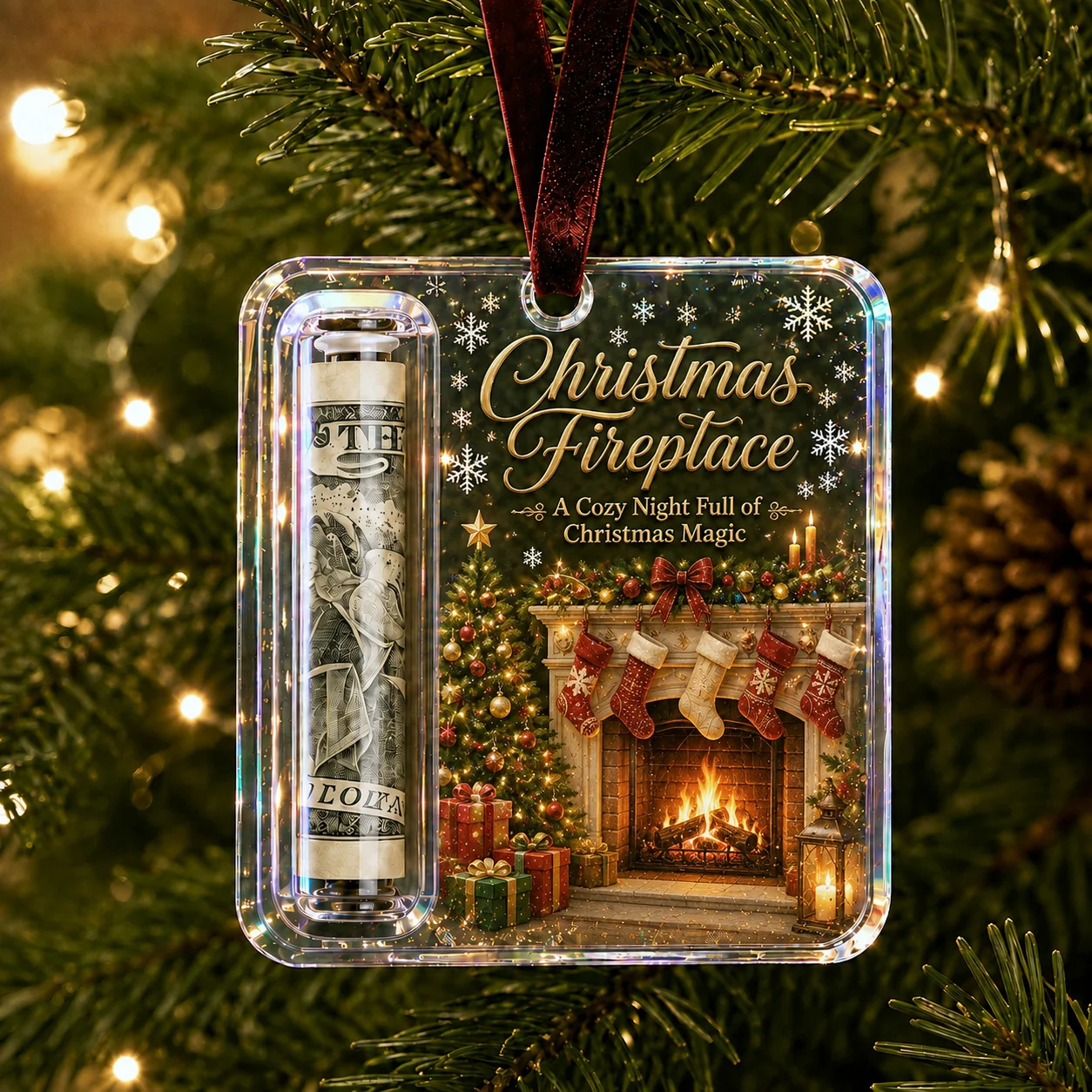 💵🎄 Julepynt – gjør kontanter til en juleoverraskelse (2 stk.)