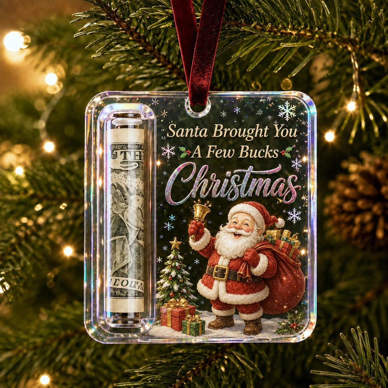 💵🎄 Julepynt – gjør kontanter til en juleoverraskelse (2 stk.)