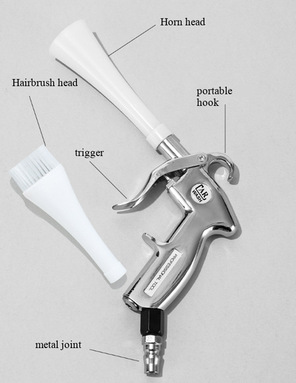 Tornado rengjøringspistol - 2-i-1 luftblåsepistol med børste