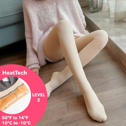 Flawless Legs Fake Translucent Warm Plush Lined Elastic Strømpebukser💞