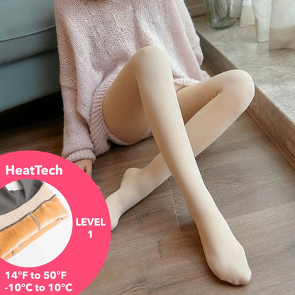 Flawless Legs Fake Translucent Warm Plush Lined Elastic Strømpebukser💞